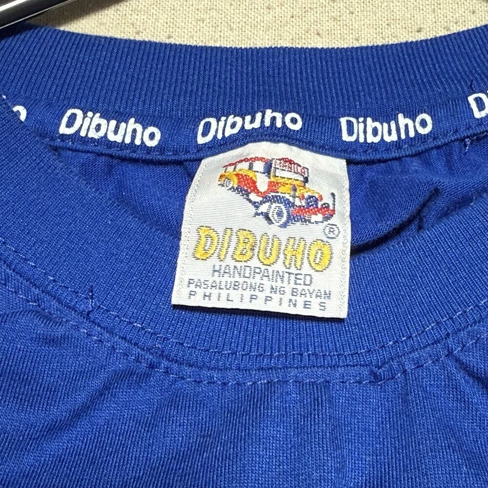 Vintage 90s Dibuho Philippines Overloaded Jeepney T-Shirt Blue Sz M Hand Painted - Picture 5 of 8